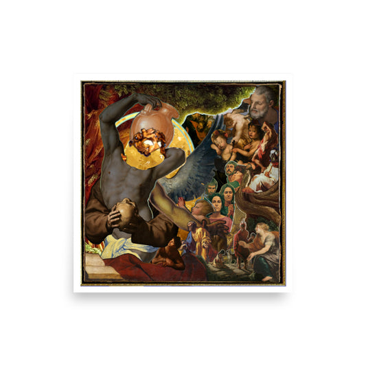 Worship of the Well Building Missionary Baroque Collage Print